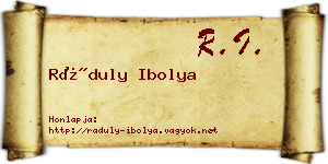 Ráduly Ibolya névjegykártya